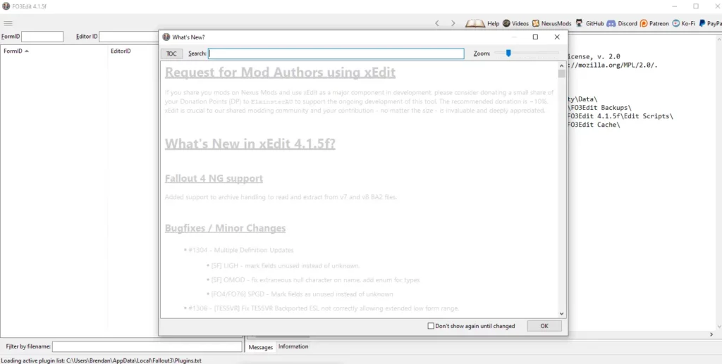 Fallout 3 mods guide: FO3Edit welcome screens 
